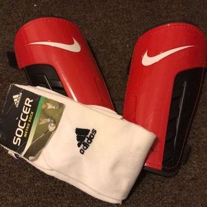 Nike shinguards and Adidas socks